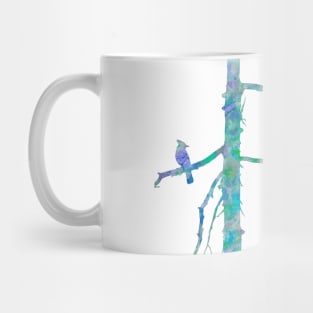 Bluejay On A Tree Watercolor Painting Mug